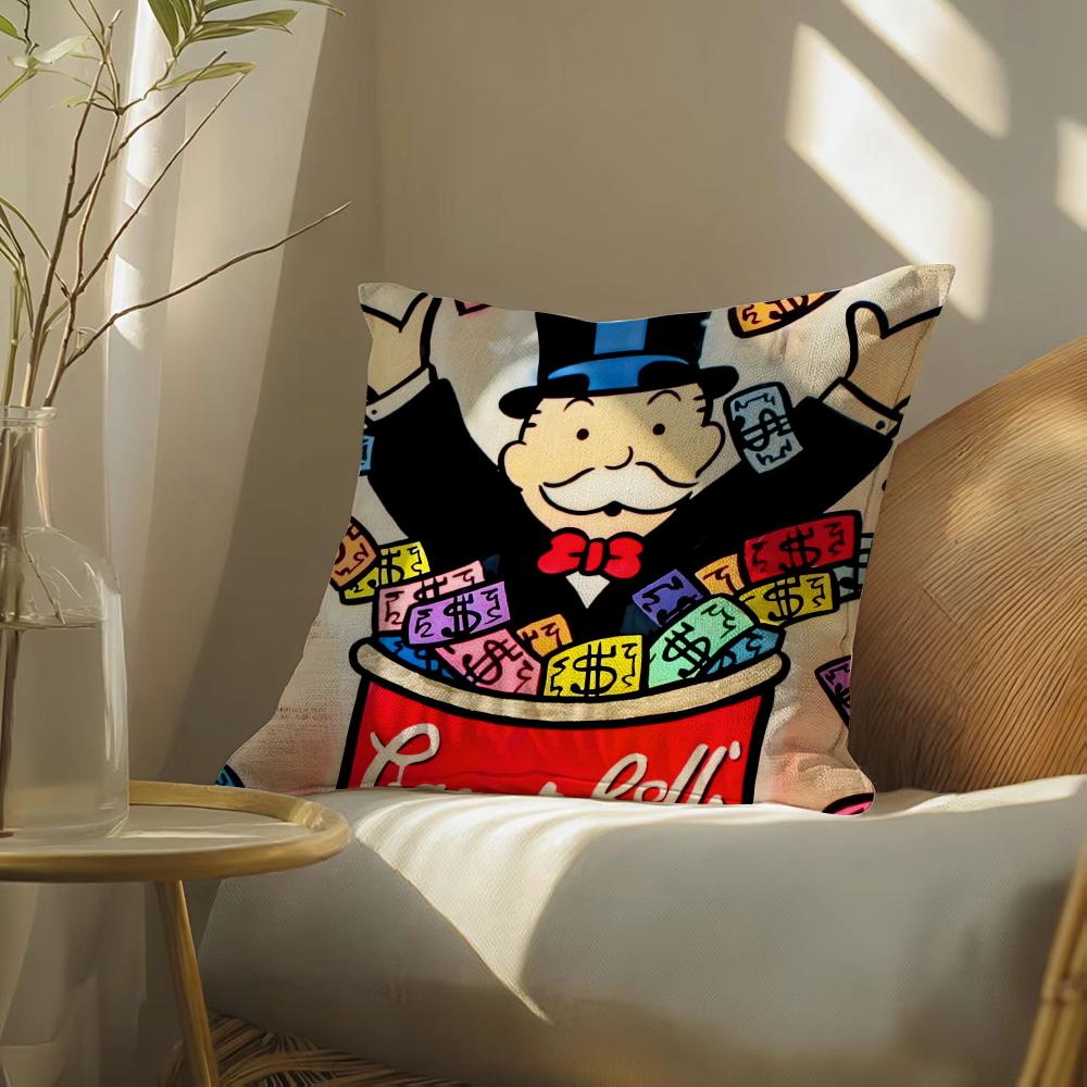 Cartoondollaraalecmonopoly Pillow Case Pillowcase, Double-Sided Printed, Sofa Cushion, Bedroom Headboard