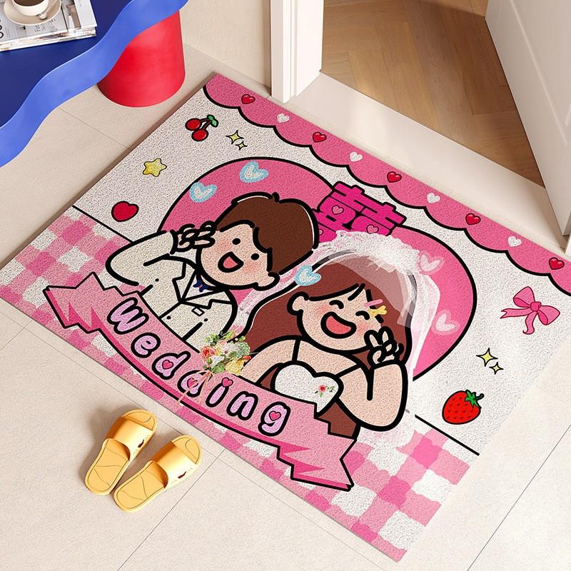 Wedding Entrance Mat PVC Coil Doormat New Home Entryway Shoe Scraper Customizable Size