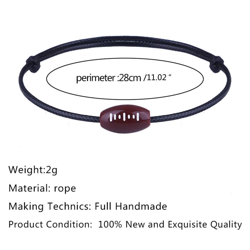 Регулируемый браслет-шарм с футбольным мотивом, плетеный веревочный браслет на шнурке с шармом для девочек, женщин, мужчин, подростков, для украшения вечеринки