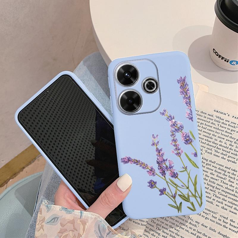 Мягкий силиконовый чехол для девочек с цветком для Xiaomi Redmi Note 13 Pro 13C Samsung A35 A55 M35 M34 S24 iPhone 15 Huawei Honor Camera Защитный противоударный чехол