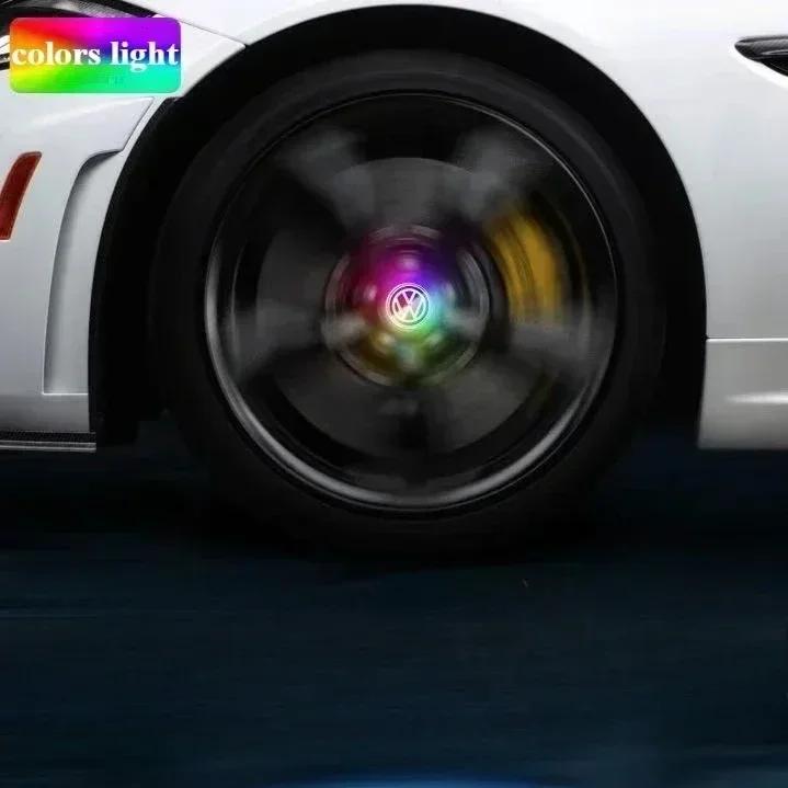 2025 Горячие 4 шт. Светодиодные колпачки на ступицу автомобиля С плавающей подсветкой Центральные колпачки колес Для VW Volkswagen golf4/6/7 toutan passat ti