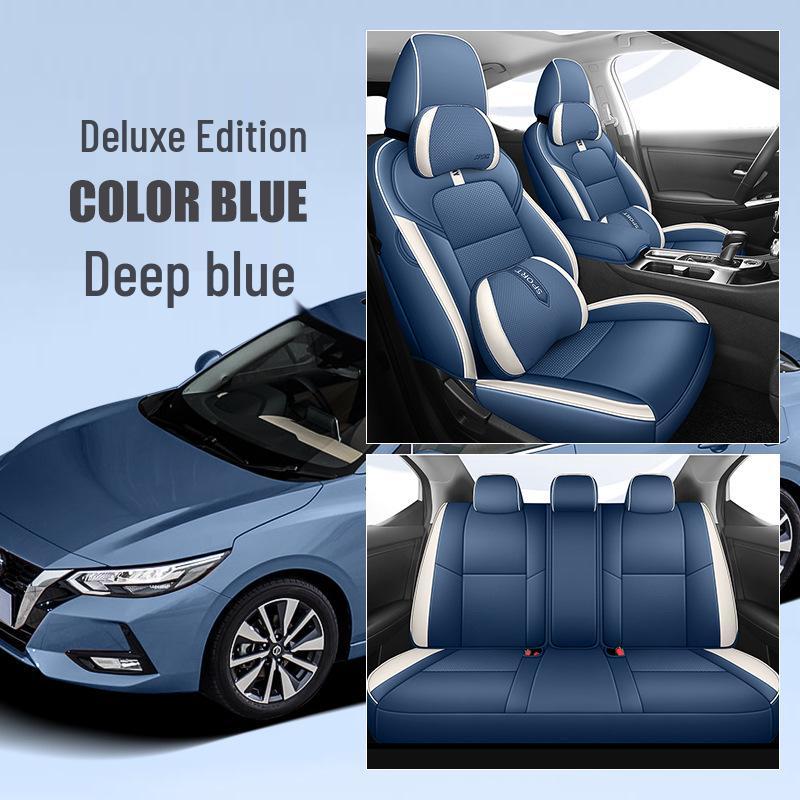 Sylphy 5-Seater Leather Seat Cover: All-Season Full Surround Cushion