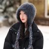 Шапка женская зимняя теплая искусственная норковая защитная шапка утолщенная плюшевая шапка уличная холодостойкая вязаная шерстяная шапка толстая