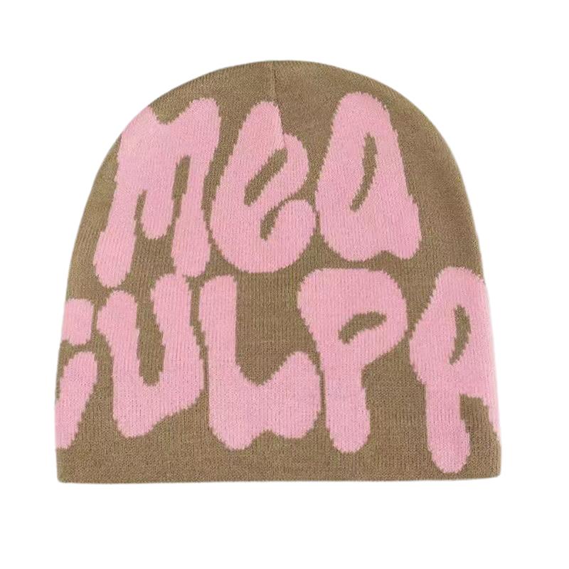 Hight Quality Trendy Hip-Hop Letter Printed Beanie Cap For Men Women Korean Style  All-Match Caps Autumn Winter Warm Hats