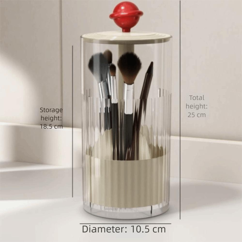 Автоматический выдвижной держатель для кистей для макияжа, пылезащитный пластиковый косметический контейнер с крышкой, многофункциональная полка для хранения помад