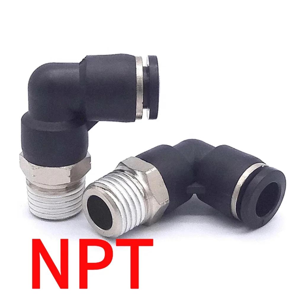 1/8"-1/2" NPT Наружная/Внутренняя 1/8- 5/8" Дюйм Трубка Наружный Диаметр Угольник Пневматический Быстроразъемное Соединение Быстросъемное Соединение