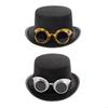 With Eyeglasses Steampunk Men Hat Vintage Black Cosplay Jazz Hat Retro Gothic Hat Men Women Unisex