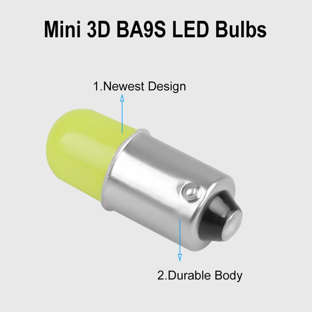 BA9S Автомобильный светодиод T4W H6W T11 363 Круглый 3D COB светодиодная лампа для салона автомобиля Подсветка номерного знака Маркерная лампа для чтения Дверь Авто Лампа DC 12 В Белый