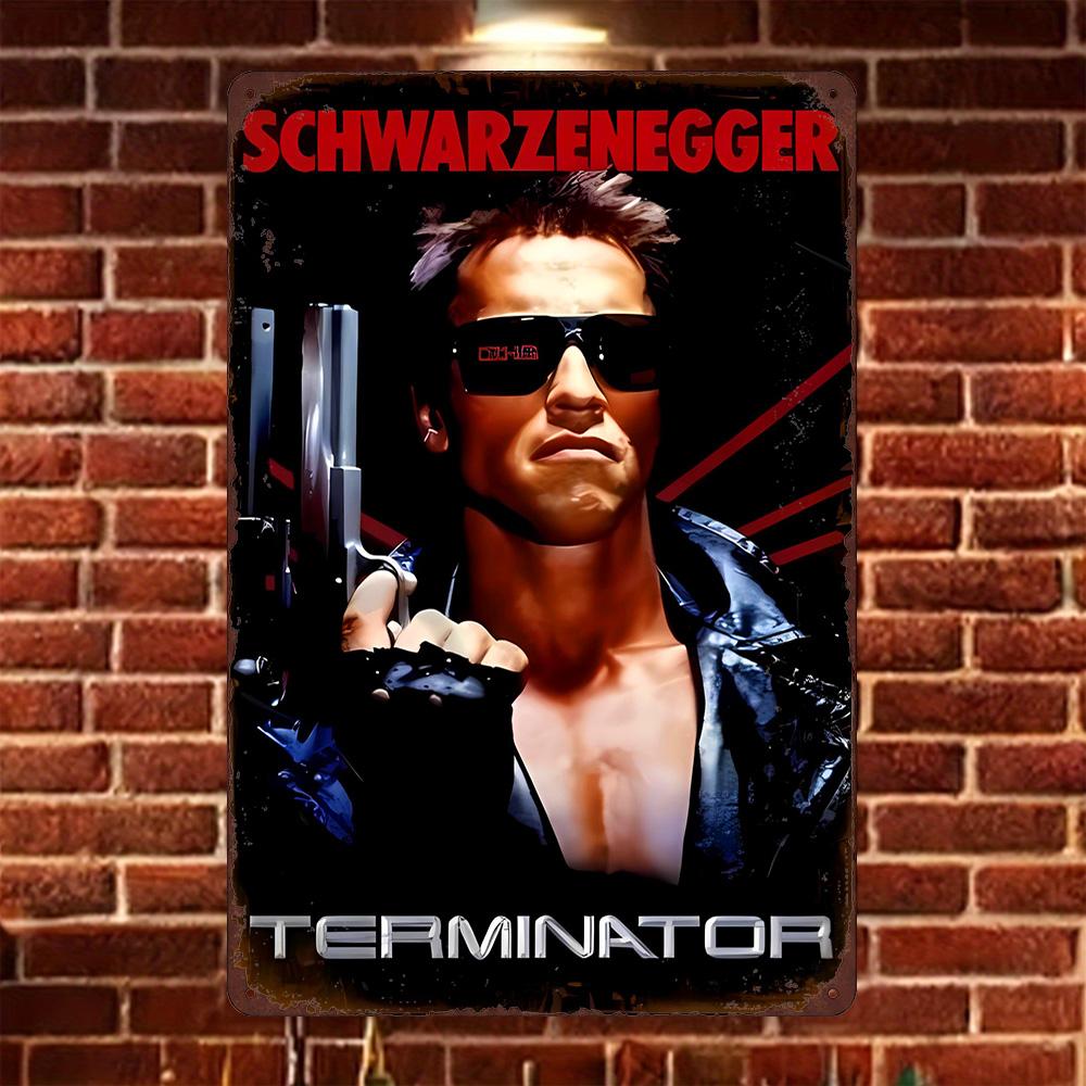 HD Металлическая жестяная табличка Терминатор Классический Постер фильма со Шварценеггером Ретро Настенный Декор для Домашнего Кинотеатра Мужской Уголок Научно-фантастический Боевик Fi