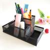 4 Compartments Mesh Pencil Holder Large Capacity Multifunctional Black Desk Organizers for Office
