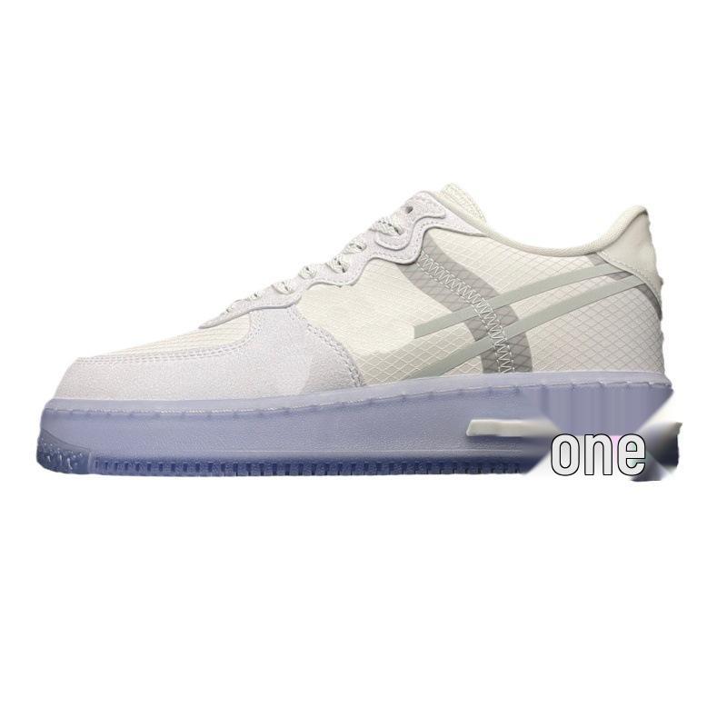 AF1 Air Force 1: Чисто-белые низкие кеды для женщин и мужчин цвета пшеницы - Повседневный стиль для пары.