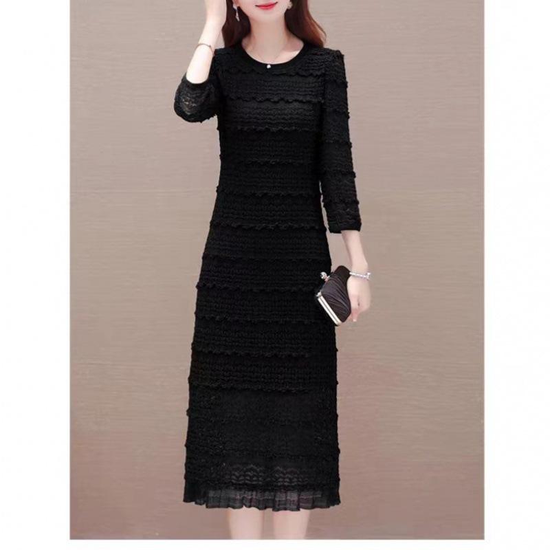 Модное кружевное платье с круглым вырезом - Элегантное, стройнящее и универсальное