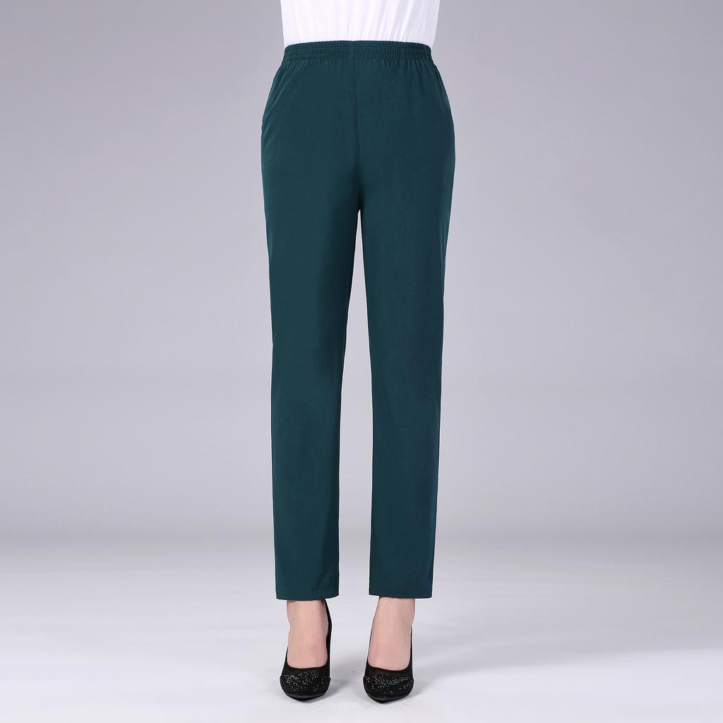 Fashion Women'S High Waist Elastic Deep Straight Pants Casual Pants