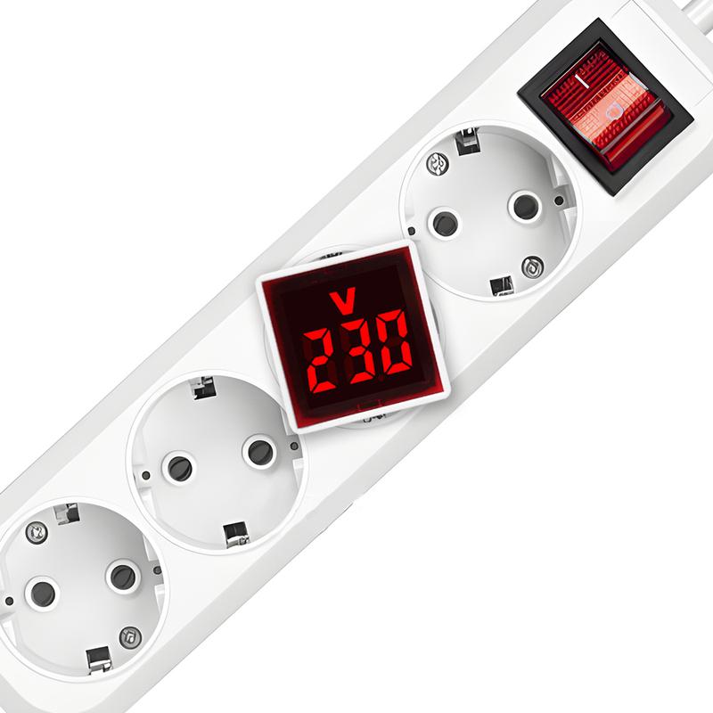 AC 50-500V Universal Square LED Digital Voltmeter Voltage Meter EU Plug Socket AC Voltmeter Tester Detector 220V/230V