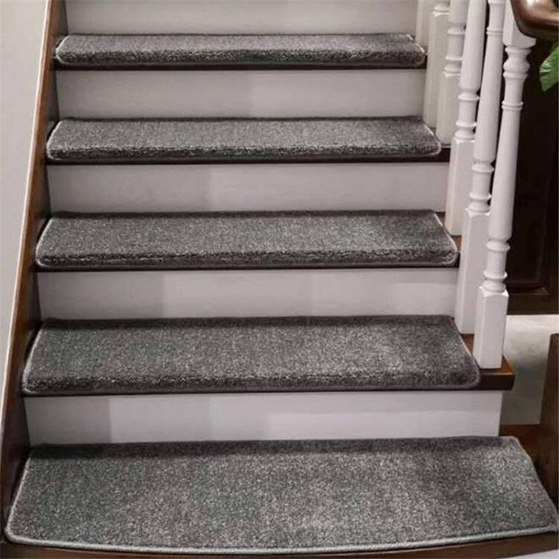 Nordic Stair Tread Carpet Non Slip Wooden Stair Mats Adhesive Free Self Adhesive Home Corner Stair Carpet Two Piece Set