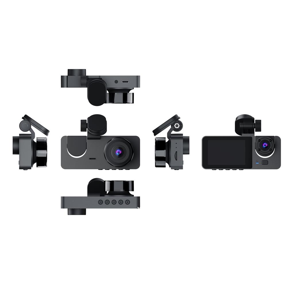 DashCam Передняя, задняя и внутренняя камера Автомобильный видеорегистратор Автомобильный видеорегистратор Lack Ox 1080P NightVision Водительский видеорегистратор