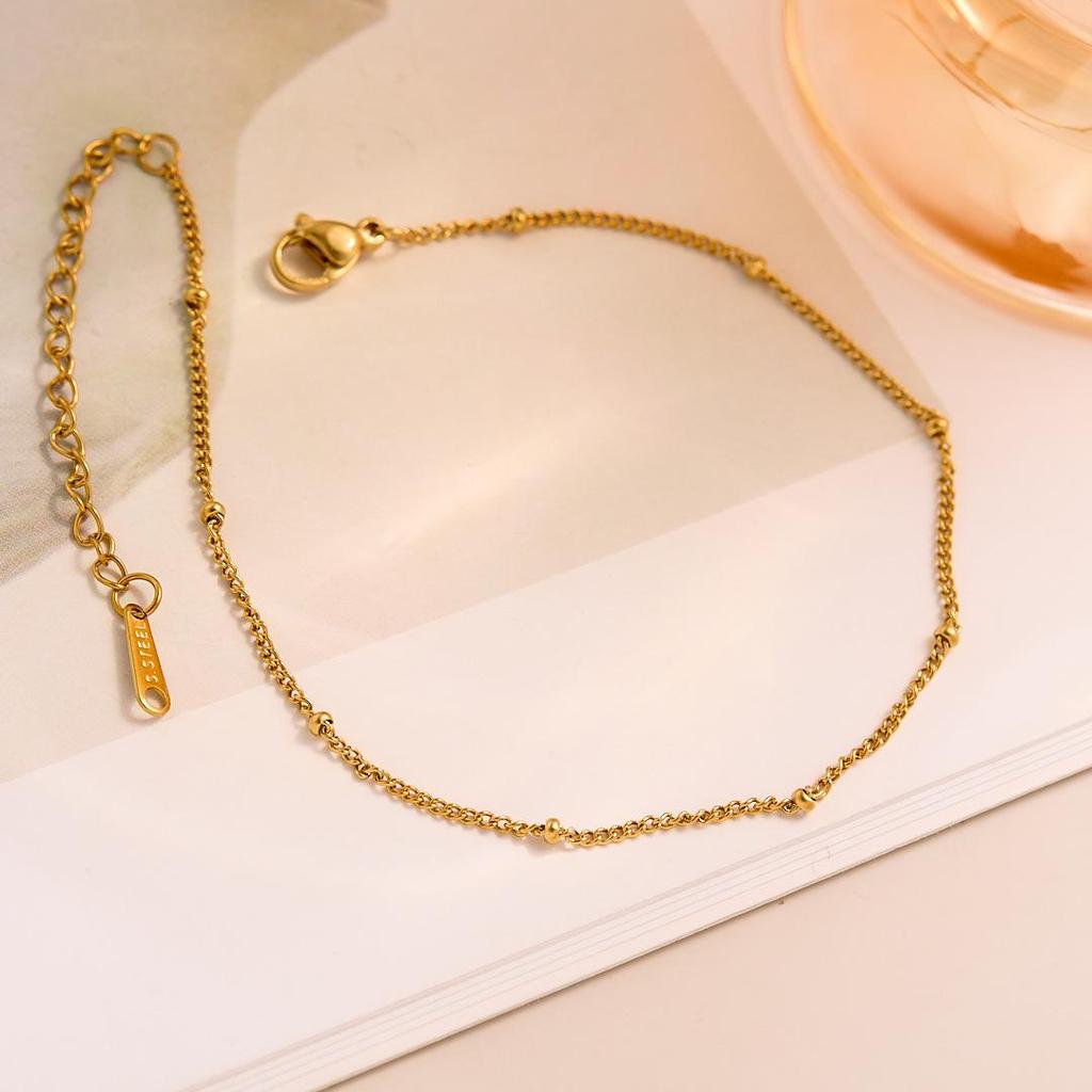 Стильный титановый стальной браслет-анклет в форме сердца для женщин – Прочная, универсальная цепочка на ногу для пляжа