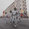 Unisex Oversized Hooded Sweatshirt Jogger Pants Set Geometric Print Streetwear Casual Long Sleeve Pullover
