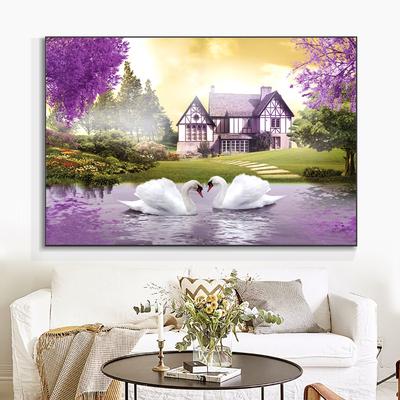 Пейзаж животное дерево любовь Лебединое озеро холст картины плакаты на скандинавскую тему и принты настенные художественные фотографии гостиная домашний декор без рамки
