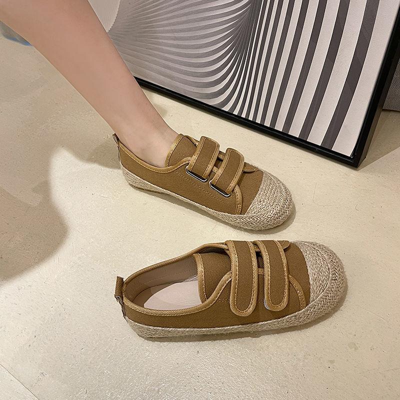 Женская обувь с круглым носком, женская парусиновая обувь, эспадрильи, повседневная, весенняя, легкая, стильная, новое поступление 2024 г.