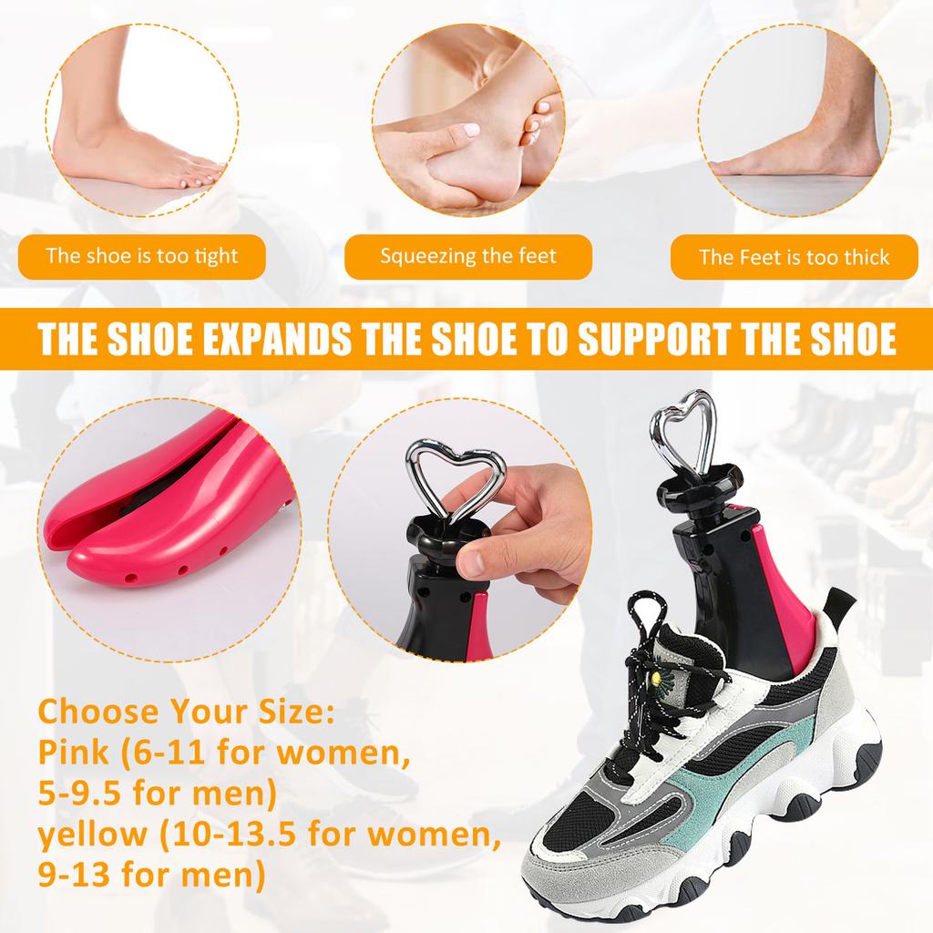 Adjustable Boot Stretcher General Used Shoe Expander Plastic Sneaker Shoe Widener with Steel Shoe Stretcher for Women and Men