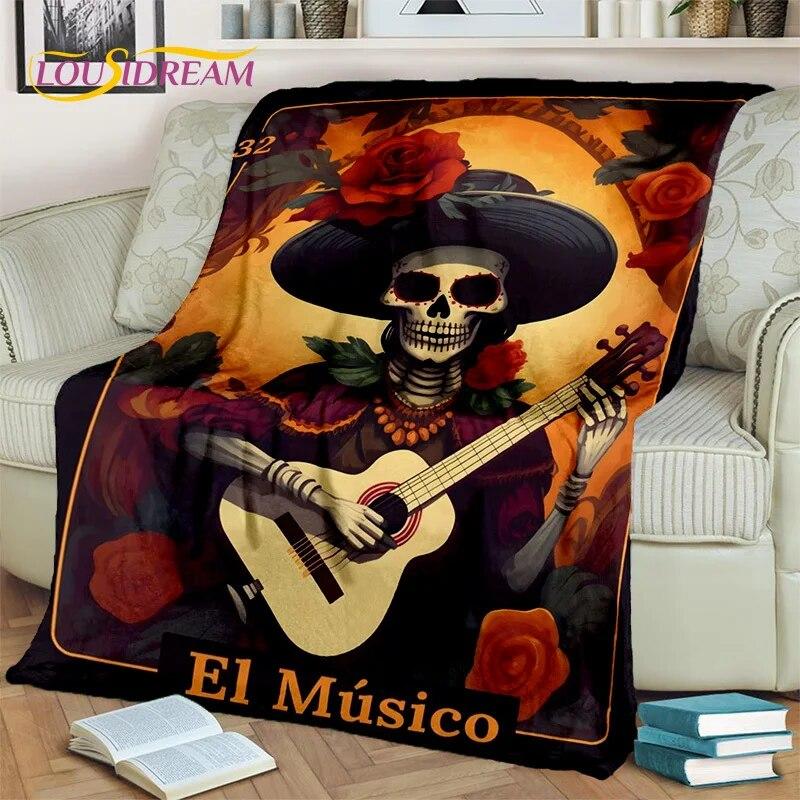 Horror Skull Girl Dead Gothic Undead Female Blanket,Soft Throw Blanket for Home Bedroom Bed Sofa Picnic Travel Cover Blanket Kid