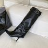 Нишевый французский темперамент острый носок брюки ботильоны женские 2025 осень новая мода высокие тонкие ботинки