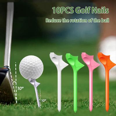 10 шт. гвоздей для гольфа, уменьшающих трение при вращении мяча, прочная пластиковая подставка для гольфа, устройство для уменьшения вращения мяча, аксессуары для гольфа