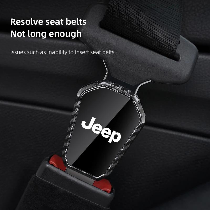Для Jeep Расширитель-заглушка зажима ремня безопасности автомобиля из углеродного волокна Для Jeep Wrangler JL JK Renegade Grand Compass Gladiator Cherokee Patr