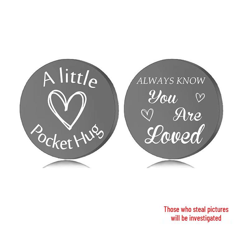 Мотивационная монета-талисман: Подарочное украшение из нержавеющей стали для пары и семьи с возможностью гравировки.