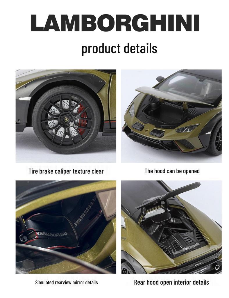 1:18 Alloy Series Lamborghini Bull Sound Light Model Car Toy