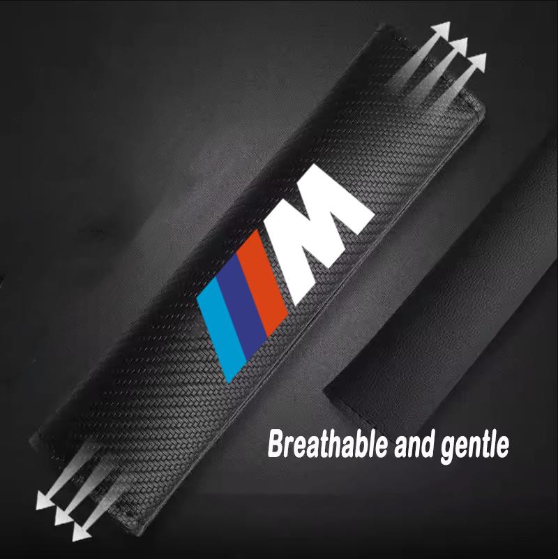 Carbon Fiber Car Seat Belts Cover Shoulder Protect Pad For BMW M Emblem E46 E36 E34 F10 E90 F30 E60 F30 E53 E30 E92 E87 WT5