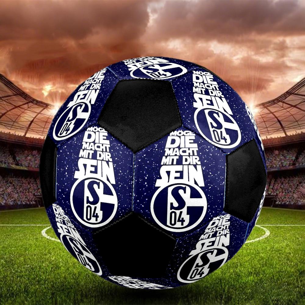Schalke 04 Indoor Soccer Ball Colorful Machine Stitched PVC Size 5 Team Training Competition Ready Durable High-Bounce Cool Sports Gift