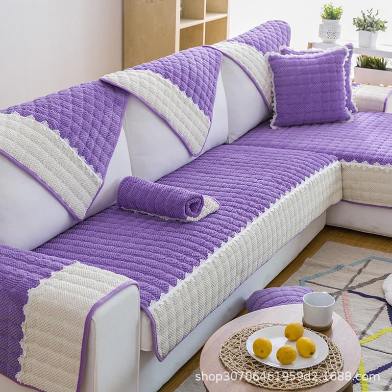 Подушка для дивана универсальная на все сезоны, утолщенная подушка сиденья, простой современный кожаный чехол для дивана всевключающий универсальный чехол ткань полотенце