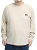 Genuine Dickies Men's Long Sleeve T-Shirt, Waffle Fabric, Logo Print, Crew Neck, Size 2L, Beige (18)