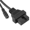 Black OBD1 Male to OBD2 Female ABS Cable with Power Jack  Fault Code Reading