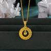 Ancient Sand Gold Filigree Peace Buckle Pendant Necklace - Women's Luxury Clavicle Chain Accessory