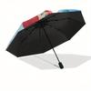 Disney Mermaid,Flounder,Sebastian Manual Opening and Closing Umbrella, 29-Rib Reinforced Folding Design, Lightweight