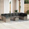 VidaXL 11-piece Garden Sofa Set Grey Poly Rattan, Modular Garden Lounge In Durable Rattan 3354221