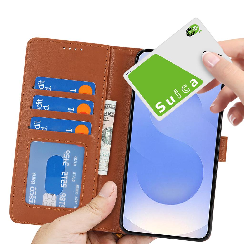 Для Samsung Galaxy S25 Чехол-подставка Противоударный Кожаный Чехол-кошелек для телефона