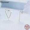 Bamoer 925 Sterling Silver Minimalist Triangle Stud Earrings Geometric Detachable Earrings for Women Simple Fine Jewelry Gift