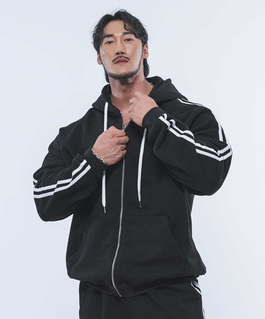 Физическая одежда P2458 Толстая линия Худи на молнии [2 цвета]