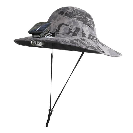 Рыбацкая шляпа с вентилятором на солнечной батарее с широкими полями, ветрозащитная шляпа для рыбалки, кемпинга, пешего туризма, защиты от солнца для мужчин