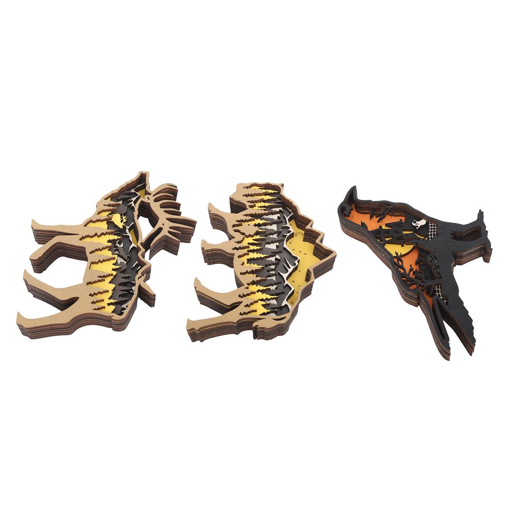 3D Woodcarving Ornament Boxwood Multilayer Handicraft Hollow Animal Desktop Decoration for Halloween