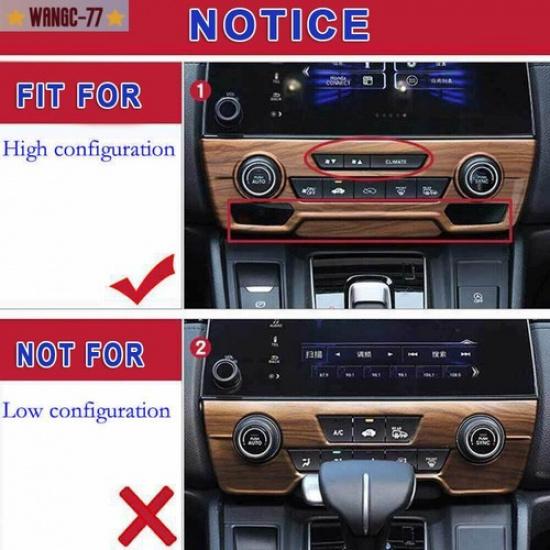 Center Console CD Panel Cover Trim Peach Wood Grain For Honda CRV CR-V 2017-