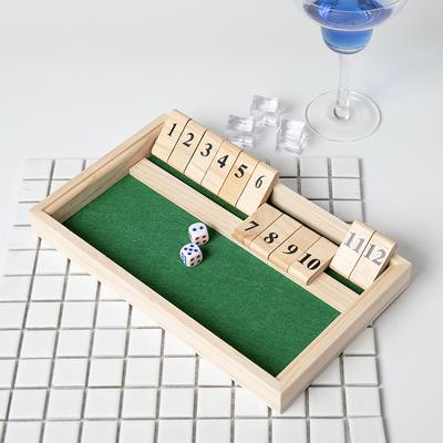 Деревянная игра в кости Shut Box Классическая настольная версия с 12 числами в стиле паба Традиционная семейная настольная игра для вечеринок для помещения