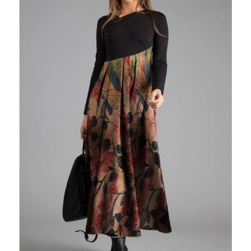 YYFS Женская мода весна осень длинные рукава V-образный вырез высокая талия повседневные платья