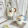 Clown Straw Cup with Lid Mug High looking Creative Ceramic Water Cup Couple Coffee Cup Activity Souvenir Gift