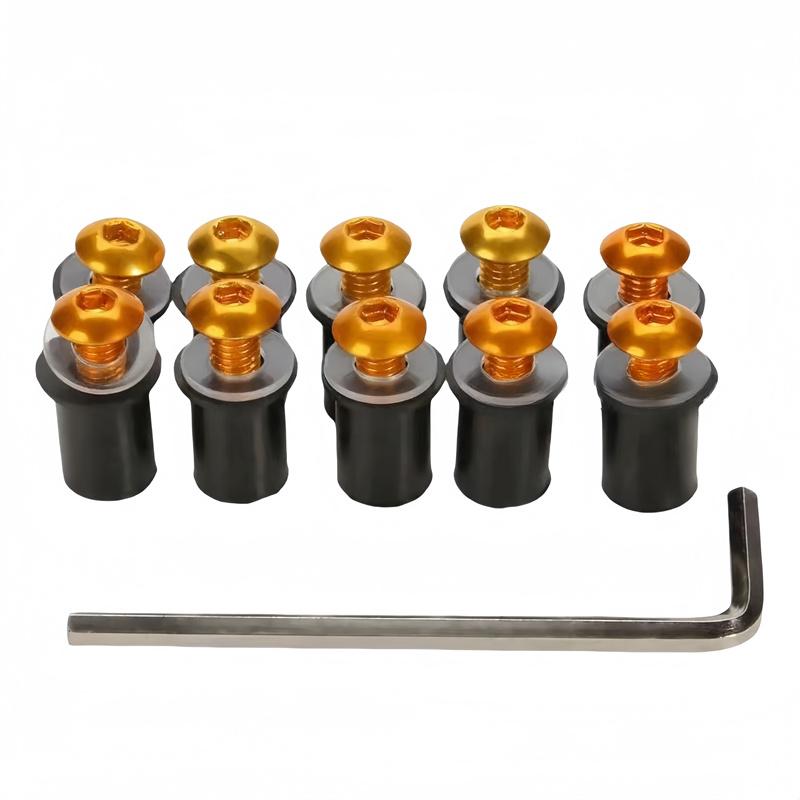 10 шт. M5 Комплект винтов для обтекателя и ветрового стекла, крепежные гайки и болты для YAMAHA YZF R15 R25 R125 R1 600R R1M R1S YZF600R LS