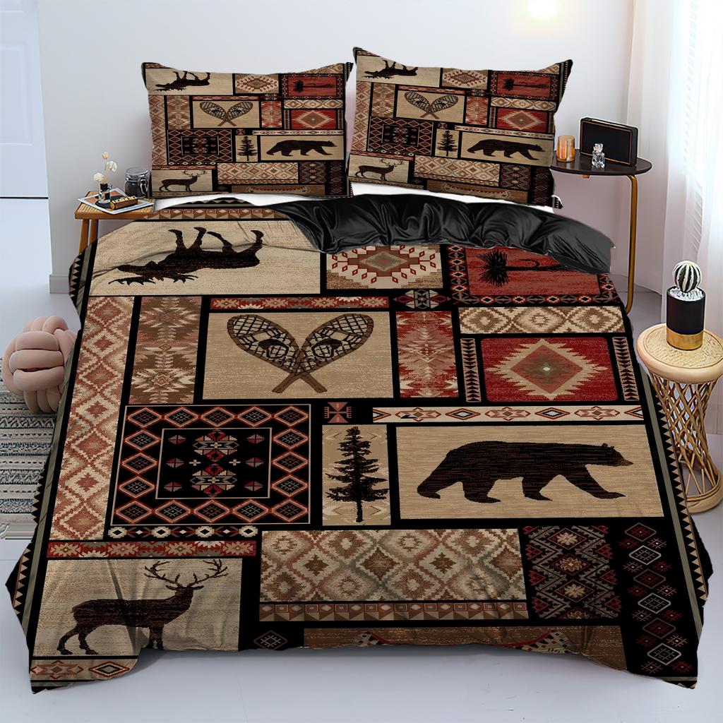 Retro Wildlife Pattern 3D Printed Duvet Cover Set Wild Exotic Style Bedding Set Home Polyester Soft Comfortable Quilt Cover Set